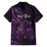 Personalised Polynesia Zodiac Virgo Family Matching Off Shoulder Short Dress and Hawaiian Shirt Galaxy Polynesian Pattern Chest Tattoo Style LT14 - Polynesian Pride