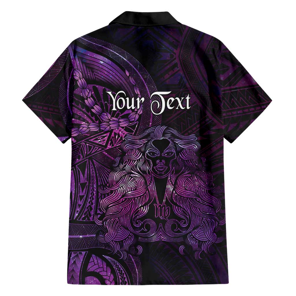 Personalised Polynesia Zodiac Virgo Family Matching Summer Maxi Dress and Hawaiian Shirt Galaxy Polynesian Pattern Chest Tattoo Style