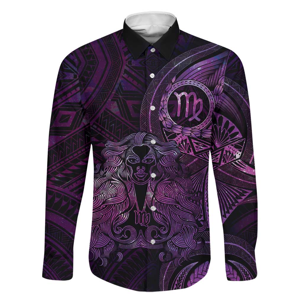 Personalised Polynesia Zodiac Virgo Family Matching Summer Maxi Dress and Hawaiian Shirt Galaxy Polynesian Pattern Chest Tattoo Style