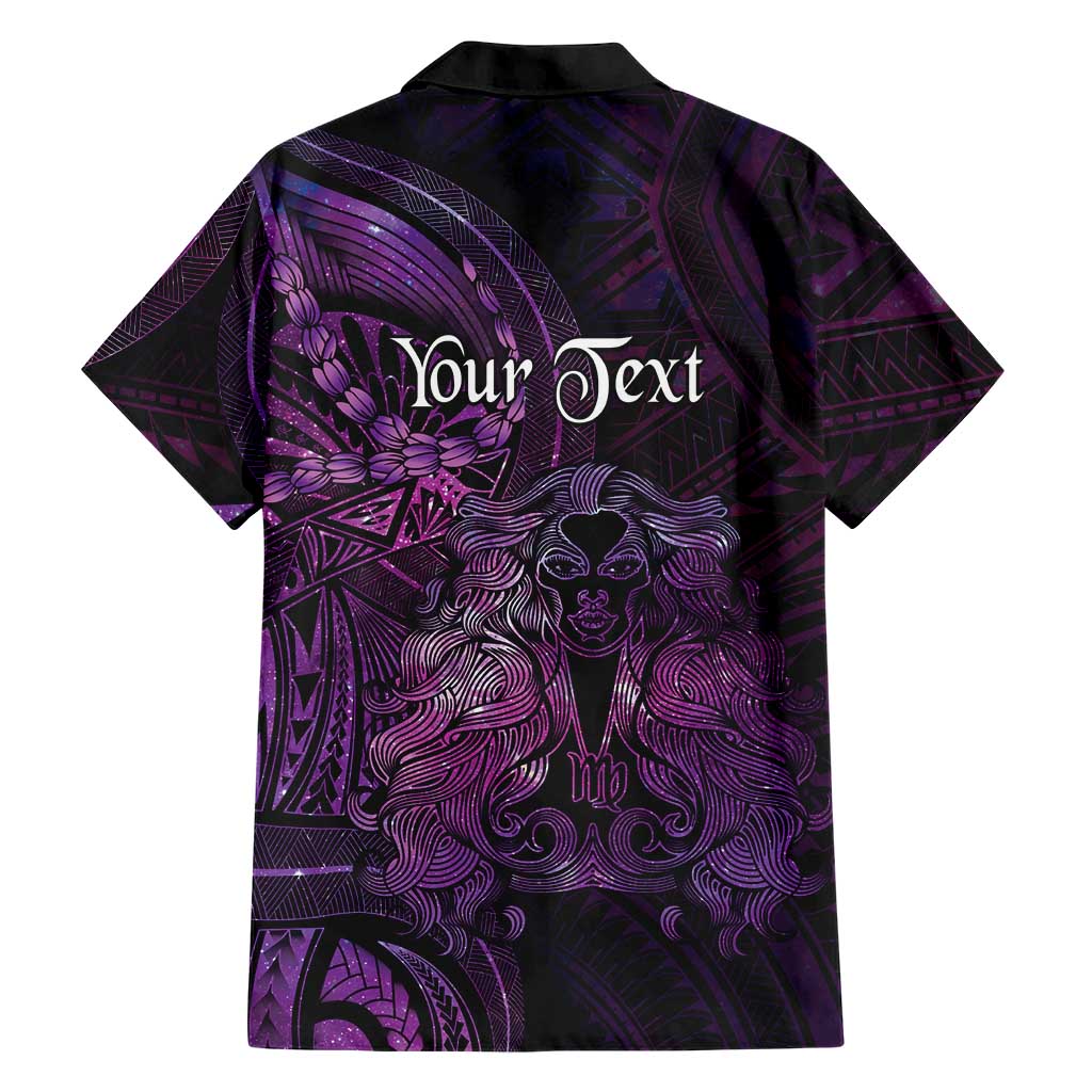 Personalised Polynesia Zodiac Virgo Hawaiian Shirt Galaxy Polynesian Pattern Chest Tattoo Style