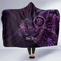 Personalised Polynesia Zodiac Virgo Hooded Blanket Galaxy Polynesian Pattern Chest Tattoo Style LT14 One Size Purple - Polynesian Pride