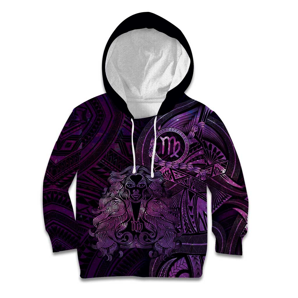 Personalised Polynesia Zodiac Virgo Kid Hoodie Galaxy Polynesian Pattern Chest Tattoo Style