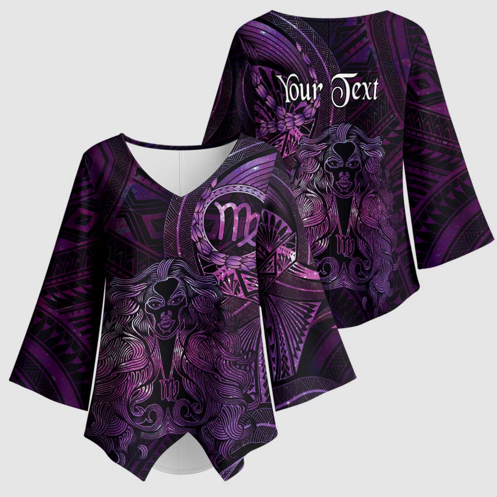 Personalised Polynesia Zodiac Virgo Kimono Sleeve Blouse Galaxy Polynesian Pattern Chest Tattoo Style LT14 - Polynesian Pride