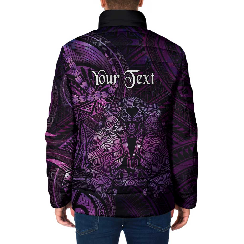 Personalised Polynesia Zodiac Virgo Padded Jacket Galaxy Polynesian Pattern Chest Tattoo Style LT14 - Polynesian Pride