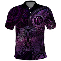 Personalised Polynesia Zodiac Virgo Polo Shirt Galaxy Polynesian Pattern Chest Tattoo Style LT14 Purple - Polynesian Pride