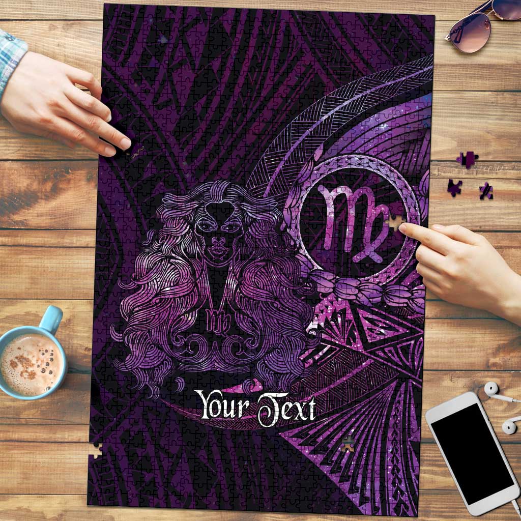 Personalised Polynesia Zodiac Virgo Puzzle Galaxy Polynesian Pattern Chest Tattoo Style LT14 Purple - Polynesian Pride