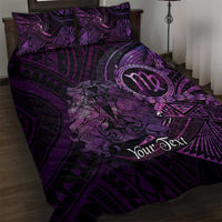 Personalised Polynesia Zodiac Virgo Quilt Bed Set Galaxy Polynesian Pattern Chest Tattoo Style