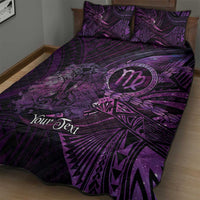 Personalised Polynesia Zodiac Virgo Quilt Bed Set Galaxy Polynesian Pattern Chest Tattoo Style