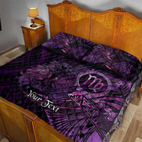 Personalised Polynesia Zodiac Virgo Quilt Bed Set Galaxy Polynesian Pattern Chest Tattoo Style