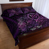 Personalised Polynesia Zodiac Virgo Quilt Bed Set Galaxy Polynesian Pattern Chest Tattoo Style