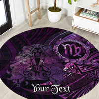 Personalised Polynesia Zodiac Virgo Round Carpet Galaxy Polynesian Pattern Chest Tattoo Style LT14 Purple - Polynesian Pride