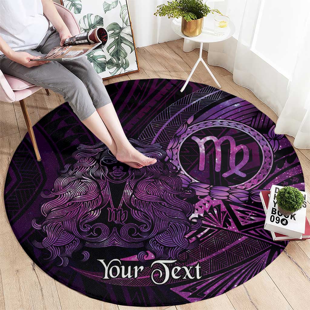 Personalised Polynesia Zodiac Virgo Round Carpet Galaxy Polynesian Pattern Chest Tattoo Style LT14 - Polynesian Pride