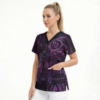 Personalised Polynesia Zodiac Virgo Scrub Top Galaxy Polynesian Pattern Chest Tattoo Style