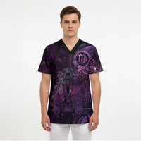 Personalised Polynesia Zodiac Virgo Scrub Top Galaxy Polynesian Pattern Chest Tattoo Style