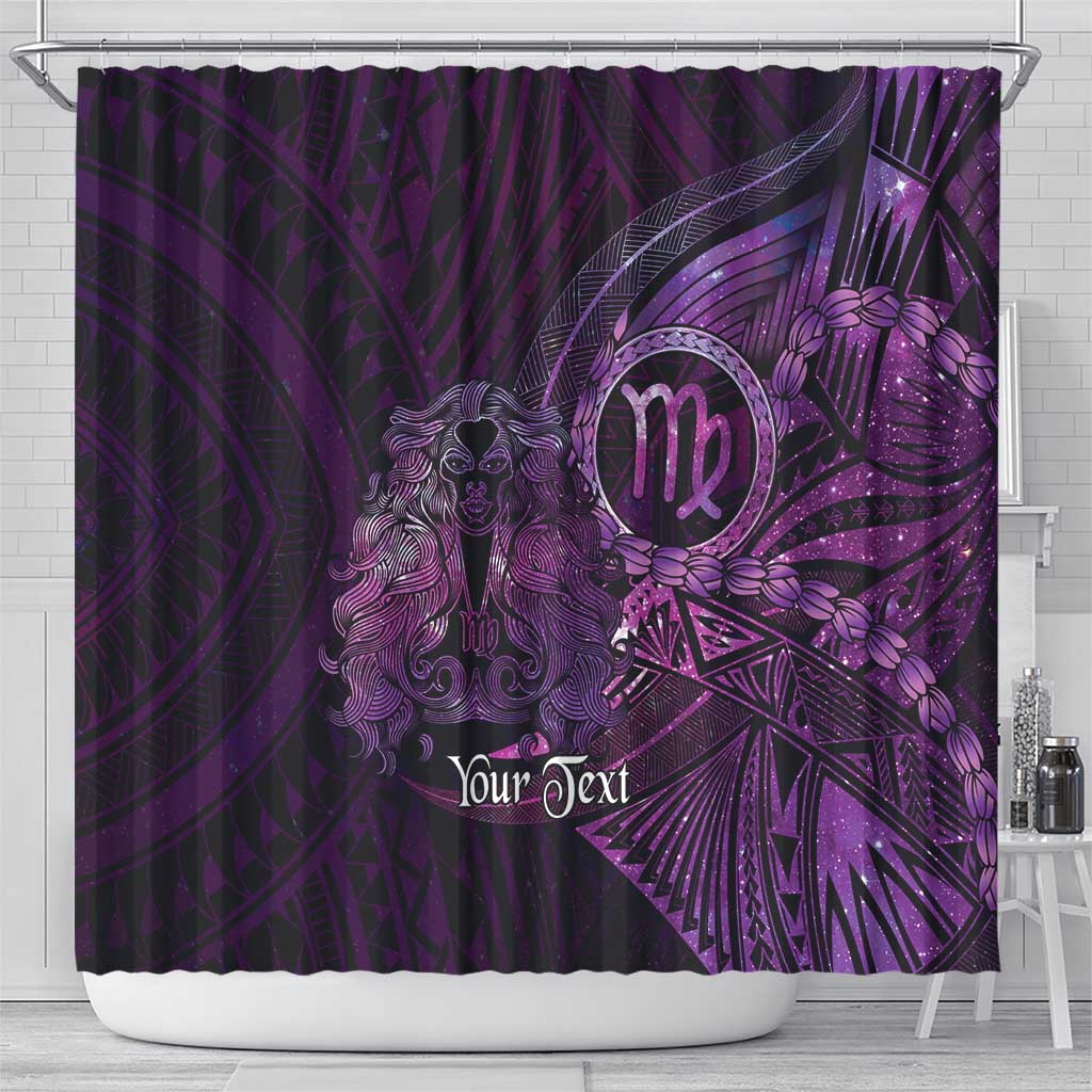 Personalised Polynesia Zodiac Virgo Shower Curtain Galaxy Polynesian Pattern Chest Tattoo Style LT14 - Polynesian Pride