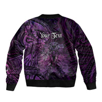 Personalised Polynesia Zodiac Virgo Sleeve Zip Bomber Jacket Galaxy Polynesian Pattern Chest Tattoo Style