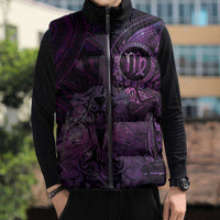 Personalised Polynesia Zodiac Virgo Sleeveless Puffer Jacket Galaxy Polynesian Pattern Chest Tattoo Style
