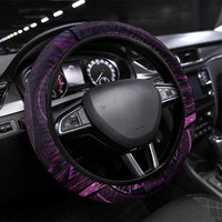Polynesia Zodiac Virgo Steering Wheel Cover Galaxy Polynesian Pattern Chest Tattoo Style LT14 Universal Fit Purple - Polynesian Pride