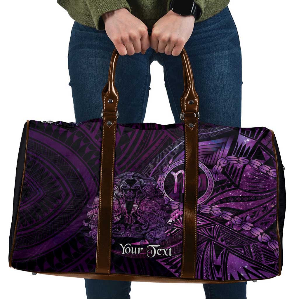 Personalised Polynesia Zodiac Virgo Travel Bag Galaxy Polynesian Pattern Chest Tattoo Style LT14 Purple - Polynesian Pride