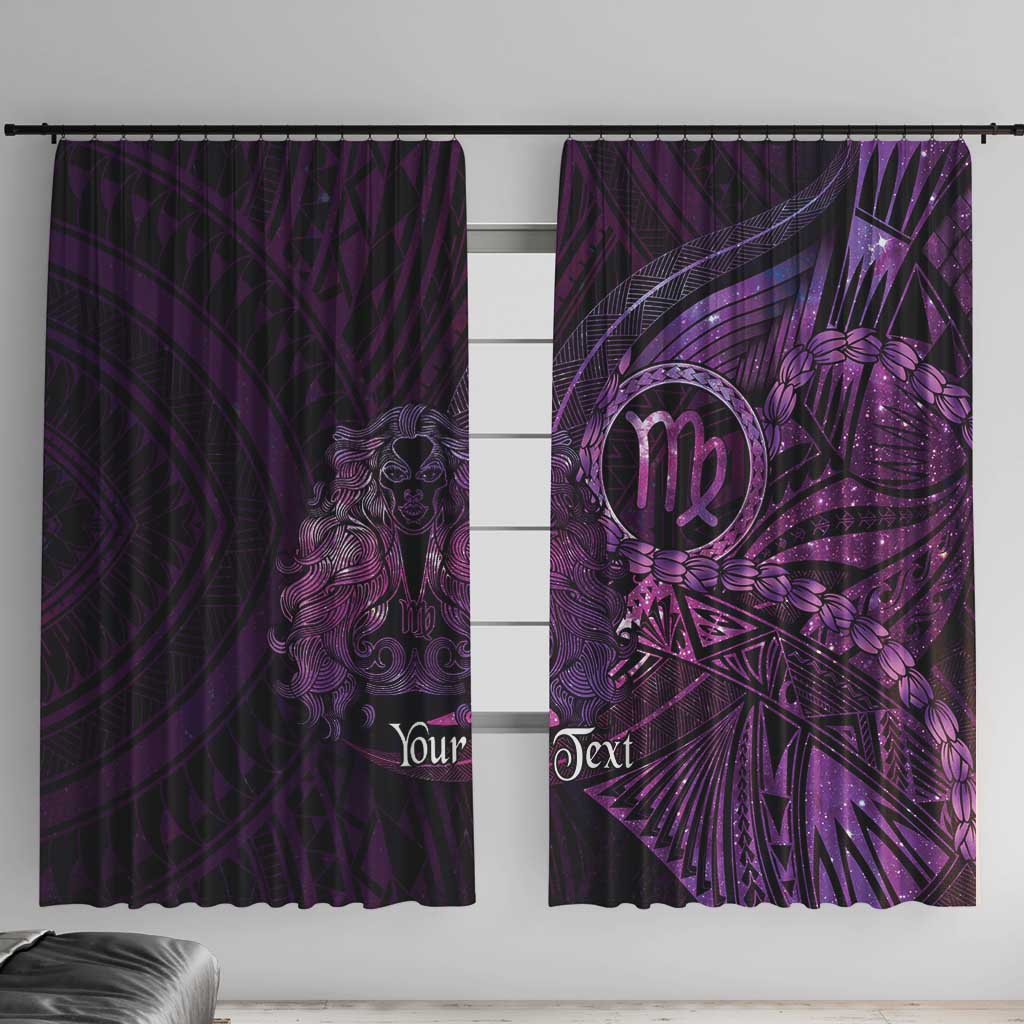 Personalised Polynesia Zodiac Virgo Window Curtain Galaxy Polynesian Pattern Chest Tattoo Style