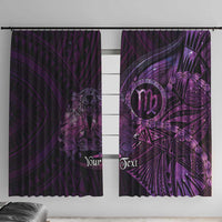 Personalised Polynesia Zodiac Virgo Window Curtain Galaxy Polynesian Pattern Chest Tattoo Style