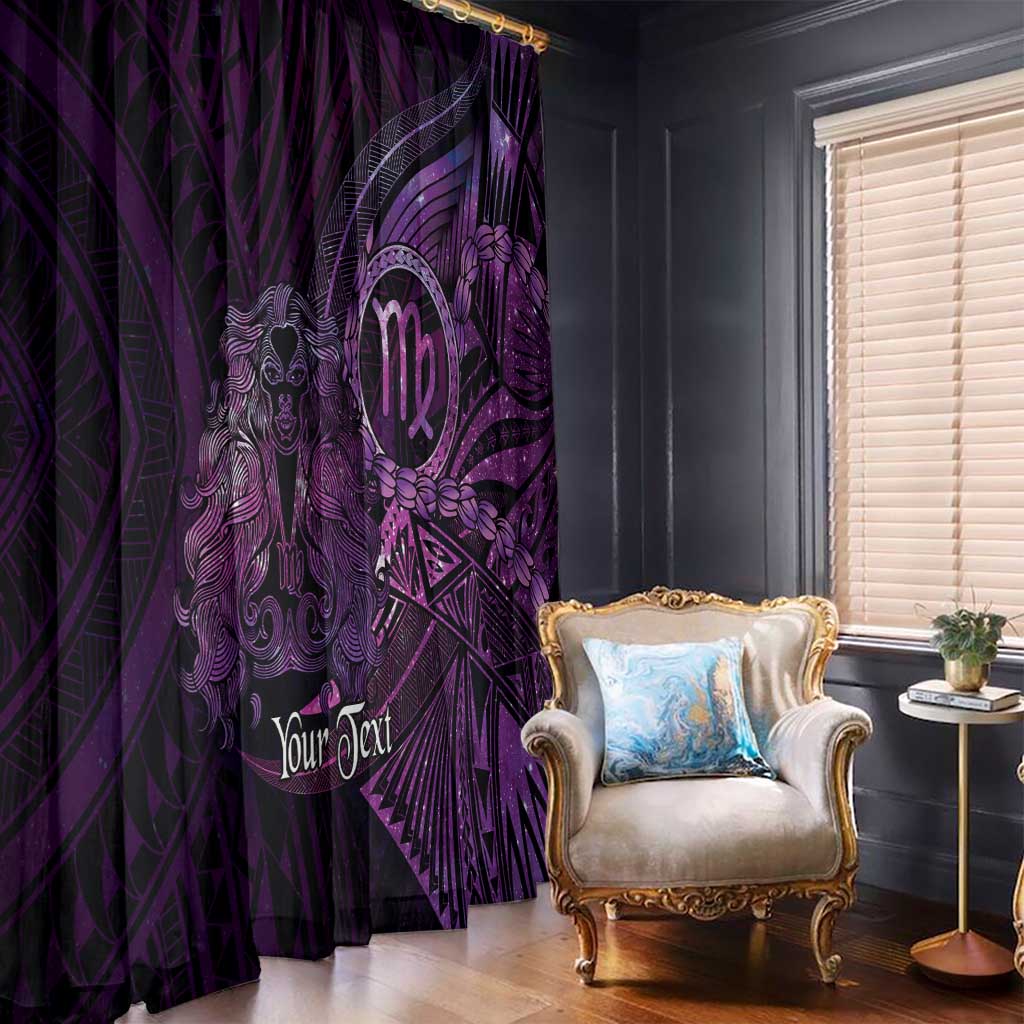 Personalised Polynesia Zodiac Virgo Window Curtain Galaxy Polynesian Pattern Chest Tattoo Style