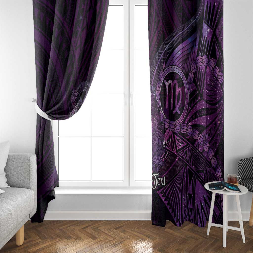 Personalised Polynesia Zodiac Virgo Window Curtain Galaxy Polynesian Pattern Chest Tattoo Style