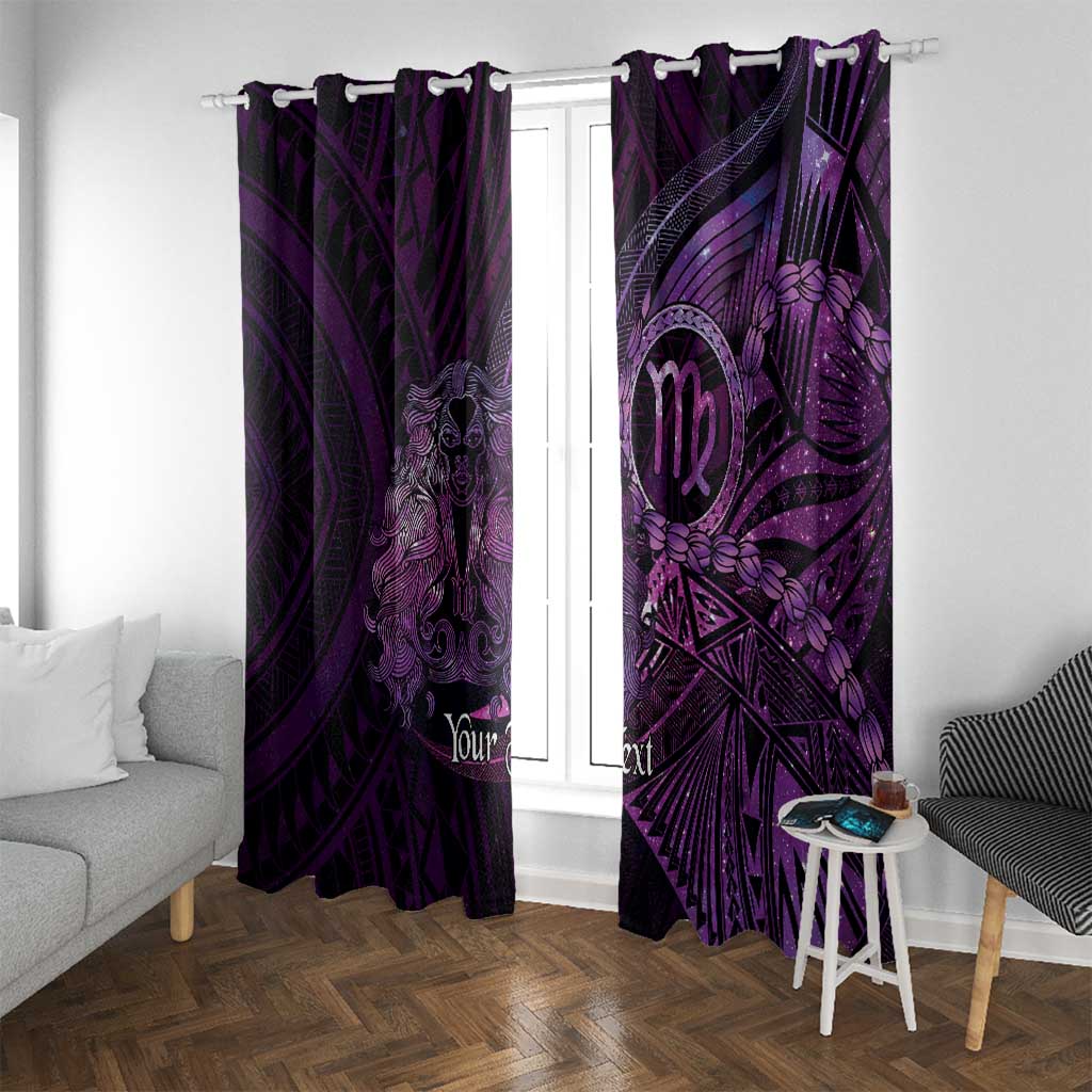Personalised Polynesia Zodiac Virgo Window Curtain Galaxy Polynesian Pattern Chest Tattoo Style