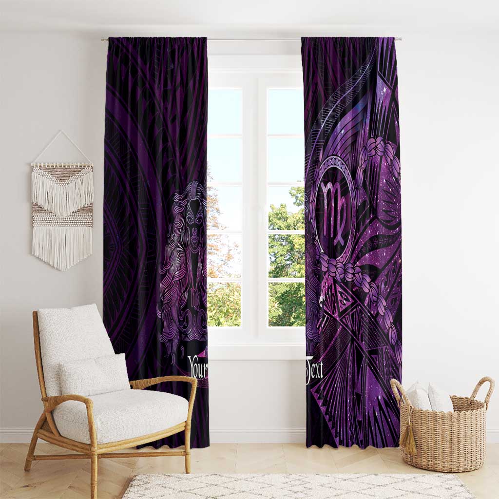 Personalised Polynesia Zodiac Virgo Window Curtain Galaxy Polynesian Pattern Chest Tattoo Style