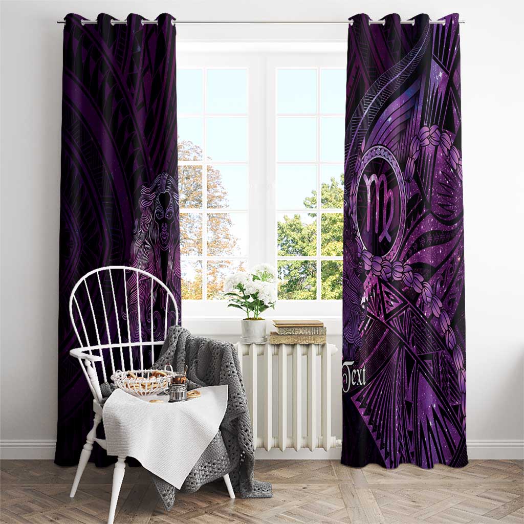 Personalised Polynesia Zodiac Virgo Window Curtain Galaxy Polynesian Pattern Chest Tattoo Style