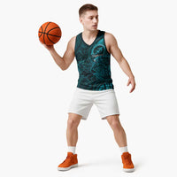Personalised Polynesia Zodiac Sagittarius Basketball Jersey Galaxy Polynesian Pattern Chest Tattoo Style