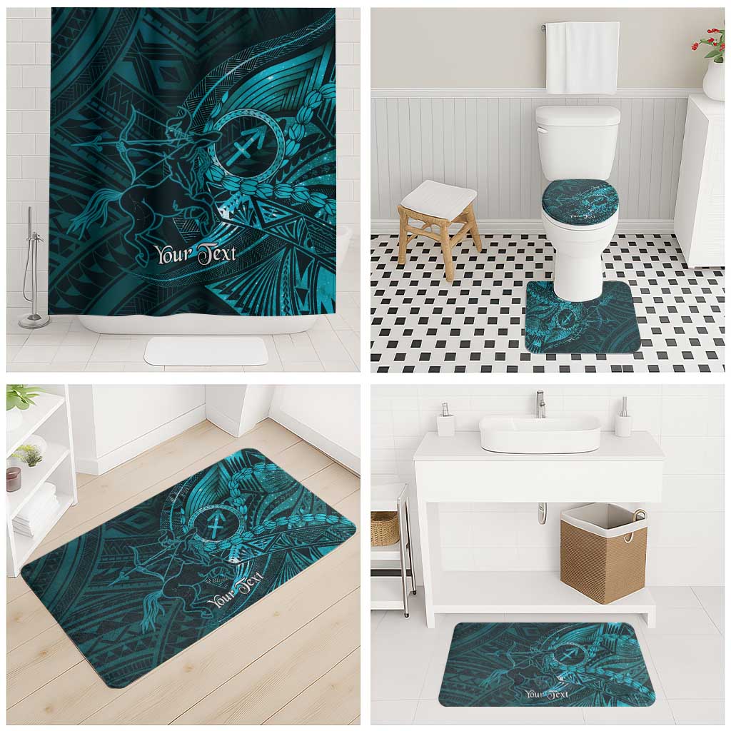 Personalised Polynesia Zodiac Sagittarius Bathroom Set Galaxy Polynesian Pattern Chest Tattoo Style