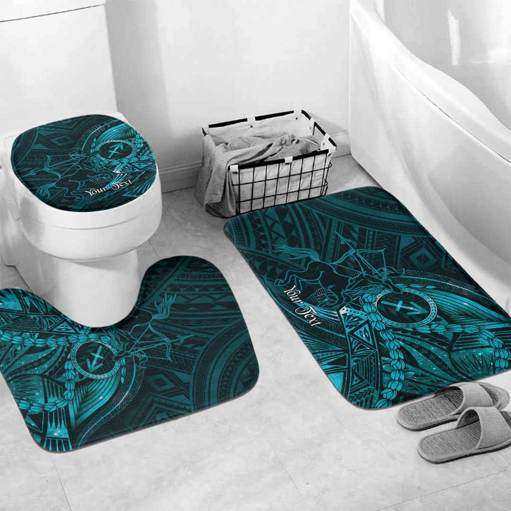 Personalised Polynesia Zodiac Sagittarius Bathroom Set Galaxy Polynesian Pattern Chest Tattoo Style