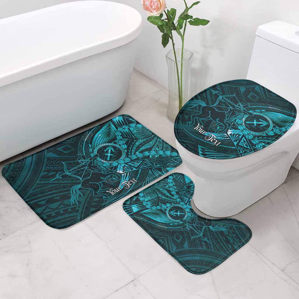 Personalised Polynesia Zodiac Sagittarius Bathroom Set Galaxy Polynesian Pattern Chest Tattoo Style