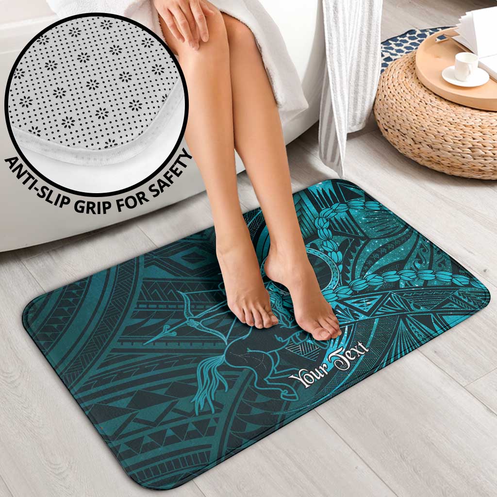 Personalised Polynesia Zodiac Sagittarius Bathroom Set Galaxy Polynesian Pattern Chest Tattoo Style