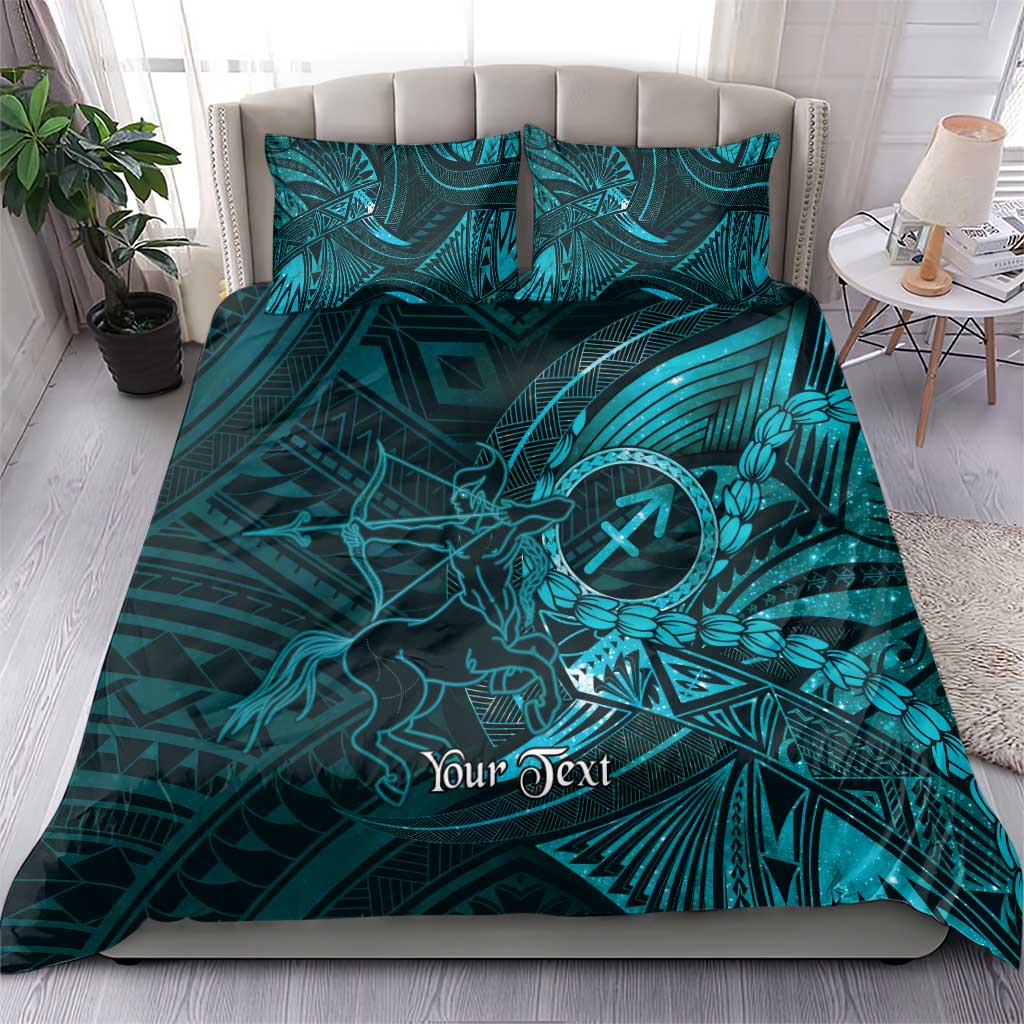 Personalised Polynesia Zodiac Sagittarius Bedding Set Galaxy Polynesian Pattern Chest Tattoo Style LT14 - Polynesian Pride