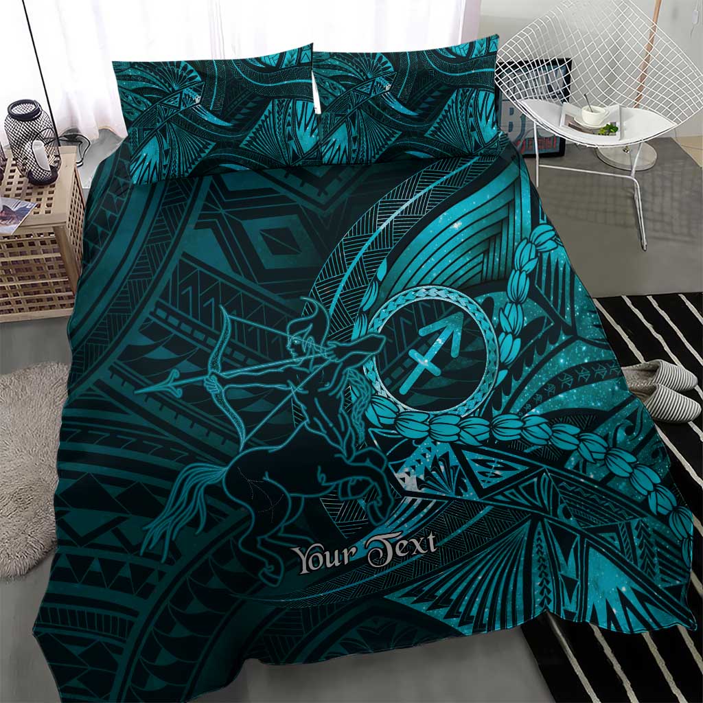 Personalised Polynesia Zodiac Sagittarius Bedding Set Galaxy Polynesian Pattern Chest Tattoo Style LT14 - Polynesian Pride