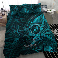 Personalised Polynesia Zodiac Sagittarius Bedding Set Galaxy Polynesian Pattern Chest Tattoo Style LT14 - Polynesian Pride