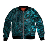 Personalised Polynesia Zodiac Sagittarius Bomber Jacket Galaxy Polynesian Pattern Chest Tattoo Style