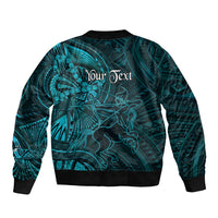 Personalised Polynesia Zodiac Sagittarius Bomber Jacket Galaxy Polynesian Pattern Chest Tattoo Style