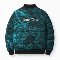 Personalised Polynesia Zodiac Sagittarius Bomber Puffer Jacket Galaxy Polynesian Pattern Chest Tattoo Style