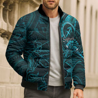 Personalised Polynesia Zodiac Sagittarius Bomber Puffer Jacket Galaxy Polynesian Pattern Chest Tattoo Style