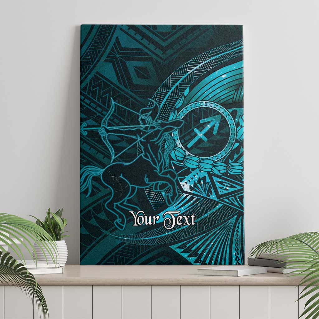Personalised Polynesia Zodiac Sagittarius Canvas Wall Art Galaxy Polynesian Pattern Chest Tattoo Style