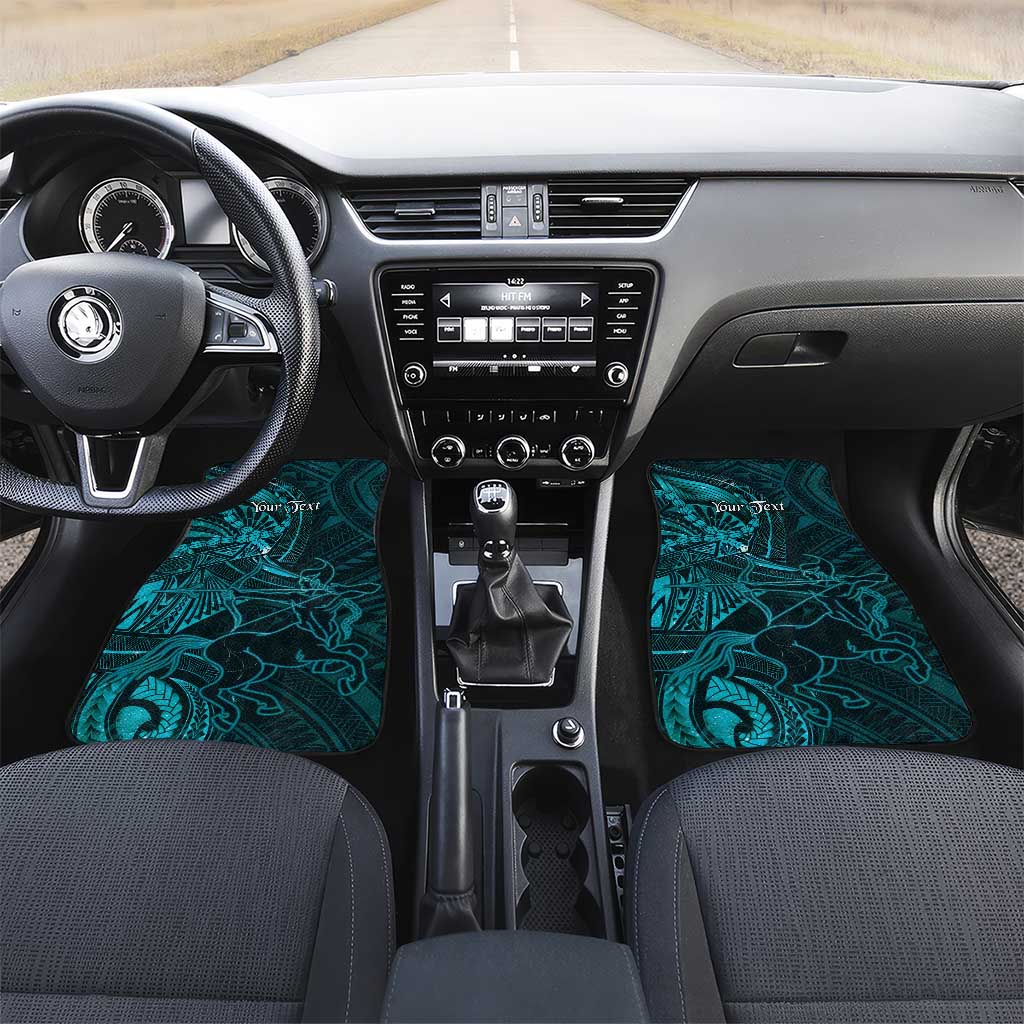 Personalised Polynesia Zodiac Sagittarius Car Mats Galaxy Polynesian Pattern Chest Tattoo Style