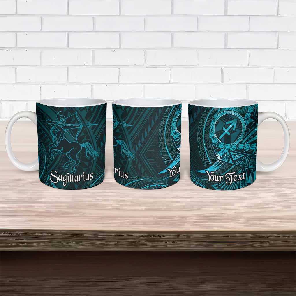 Personalised Polynesia Zodiac Sagittarius Ceramic Mug Galaxy Polynesian Pattern Chest Tattoo Style