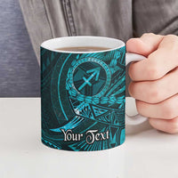 Personalised Polynesia Zodiac Sagittarius Ceramic Mug Galaxy Polynesian Pattern Chest Tattoo Style