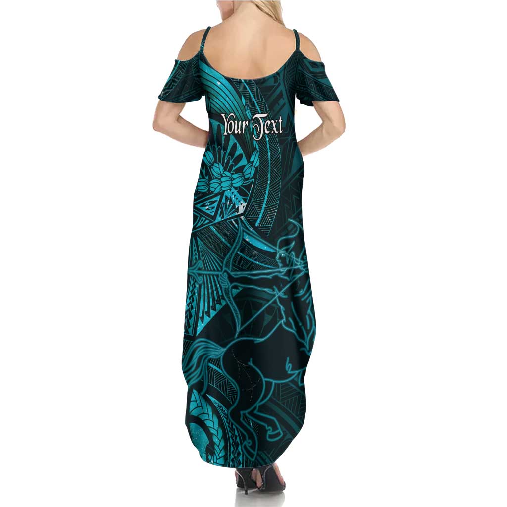 Personalised Polynesia Zodiac Sagittarius Family Matching Summer Maxi Dress and Hawaiian Shirt Galaxy Polynesian Pattern Chest Tattoo Style LT14 - Polynesian Pride