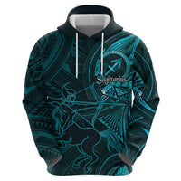 Personalised Polynesia Zodiac Sagittarius Hoodie Galaxy Polynesian Pattern Chest Tattoo Style LT14 - Polynesian Pride