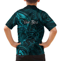 Personalised Polynesia Zodiac Sagittarius Kid Hawaiian Shirt Galaxy Polynesian Pattern Chest Tattoo Style