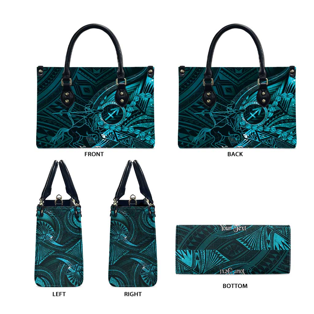 Personalised Polynesia Zodiac Sagittarius Leather Bag Galaxy Polynesian Pattern Chest Tattoo Style LT14 - Polynesian Pride
